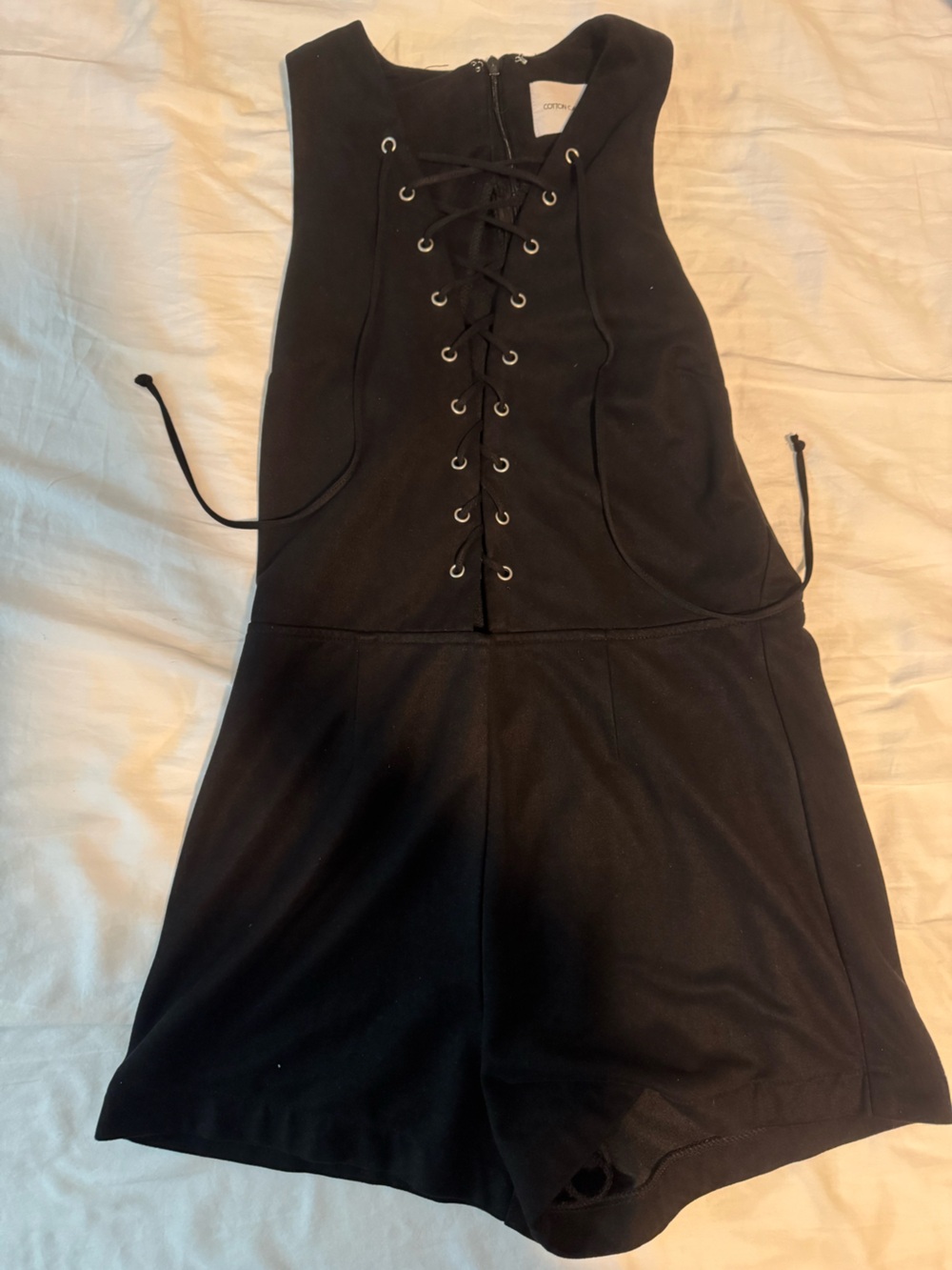 Black Lace-Up Romper